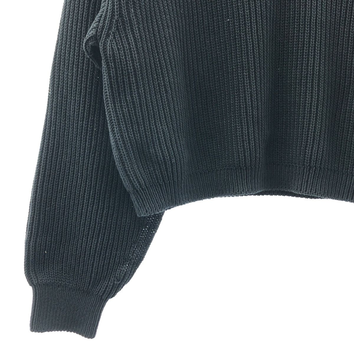 Deuxieme Classe / ドゥーズィエムクラス | Design Sleeve Cropped リブ Vネック プルオーバー | ブラック | レディース