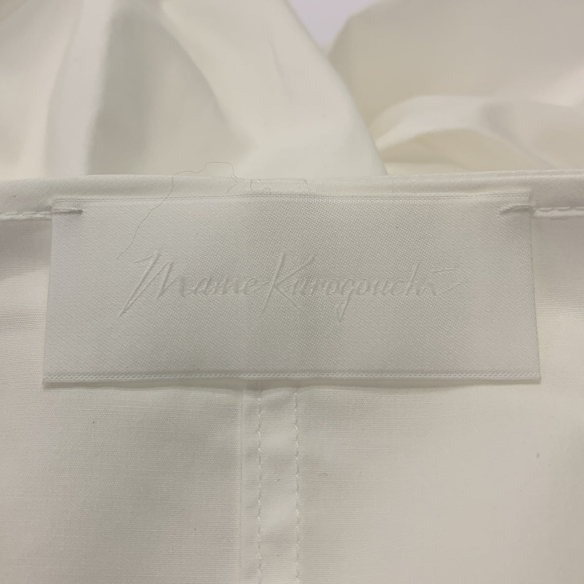 Mame Kurogouchi / マメクロゴウチ | 2022AW | Square Neck Puff Sleeve Shirt スクエアネック パフスリーブ ストレッチコットン シャツ | 1 | ホワイト | レディース