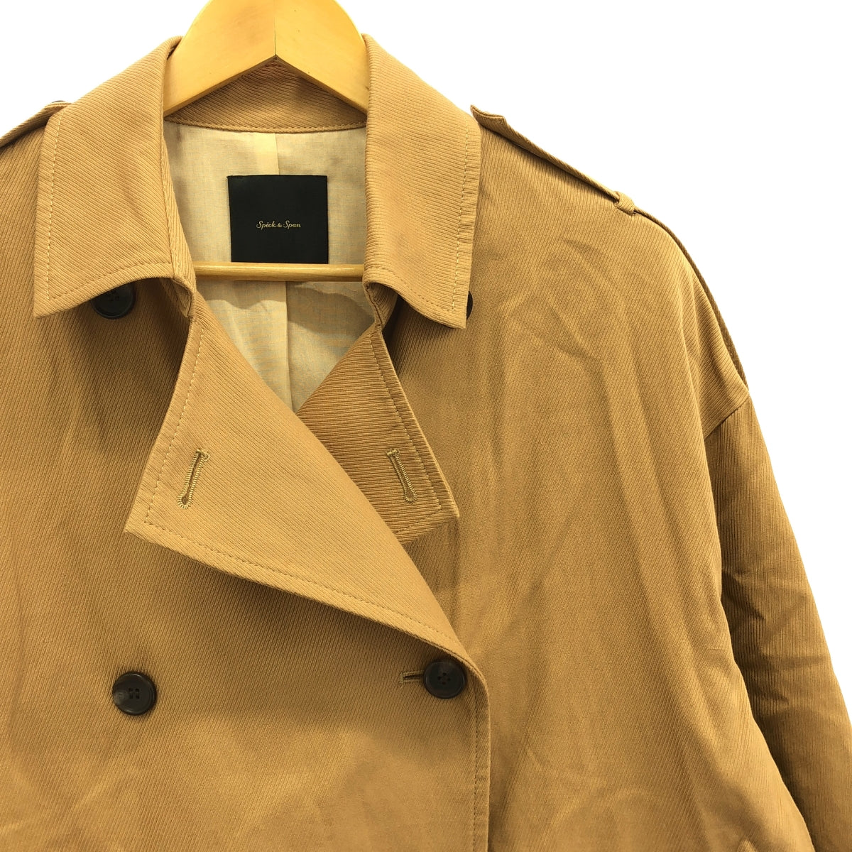 一塵不染 |棉麻斜紋大衣 | 36 |米色 |女性的