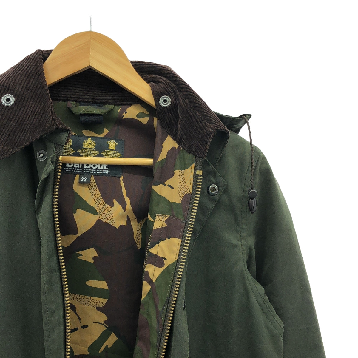 Barbour / バブアー | JOURNAL STANDARD 別注 SL HOODED BORDER フード付オイルド ジャケット | 32 | カーキ | メンズ