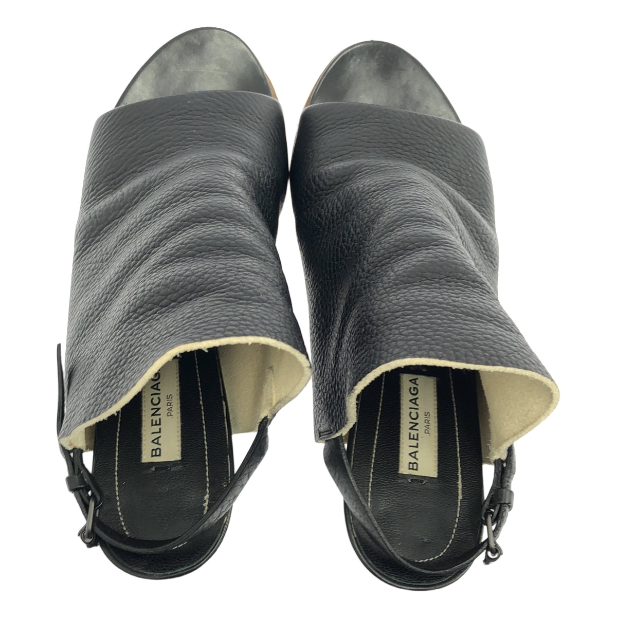 BALENCIAGA | Leather open toe heel sandals | 38 | Women's