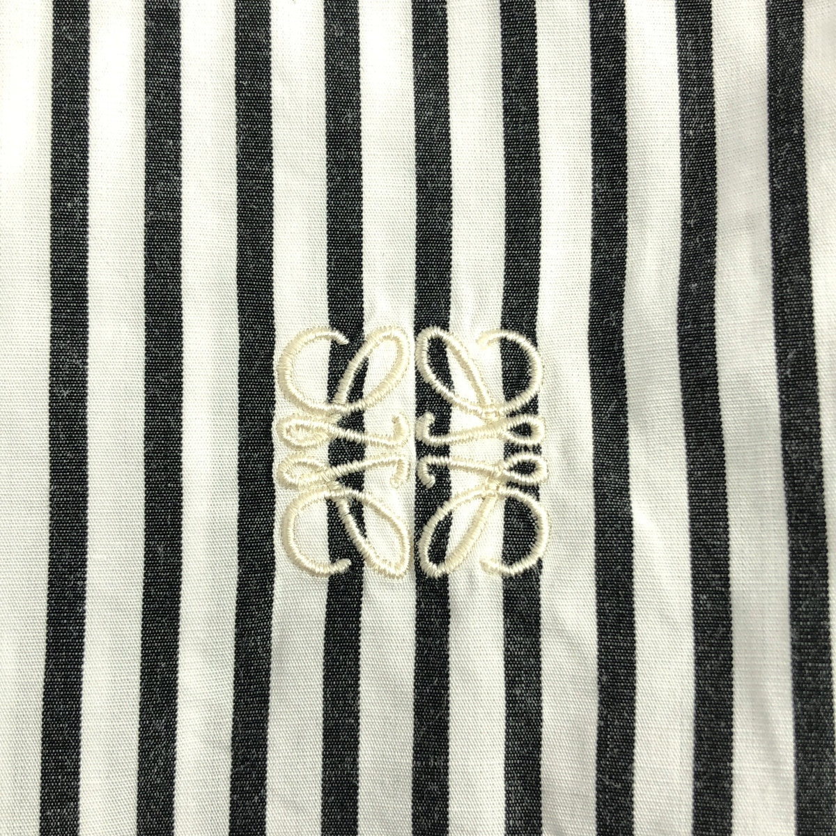 LOEWE / ロエベ | ストライプ アナグラム ワンポイントロゴ ドレス シャツ | 38 | メンズ