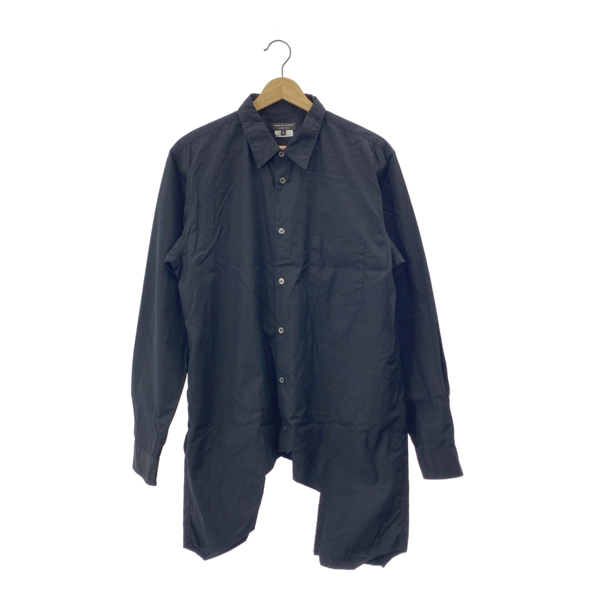 COMME des GARCONS HOMME PLUS / コムデギャルソンオムプリュス | 2016SS | コットン 変形カット シャツ | M | ブラック | メンズ