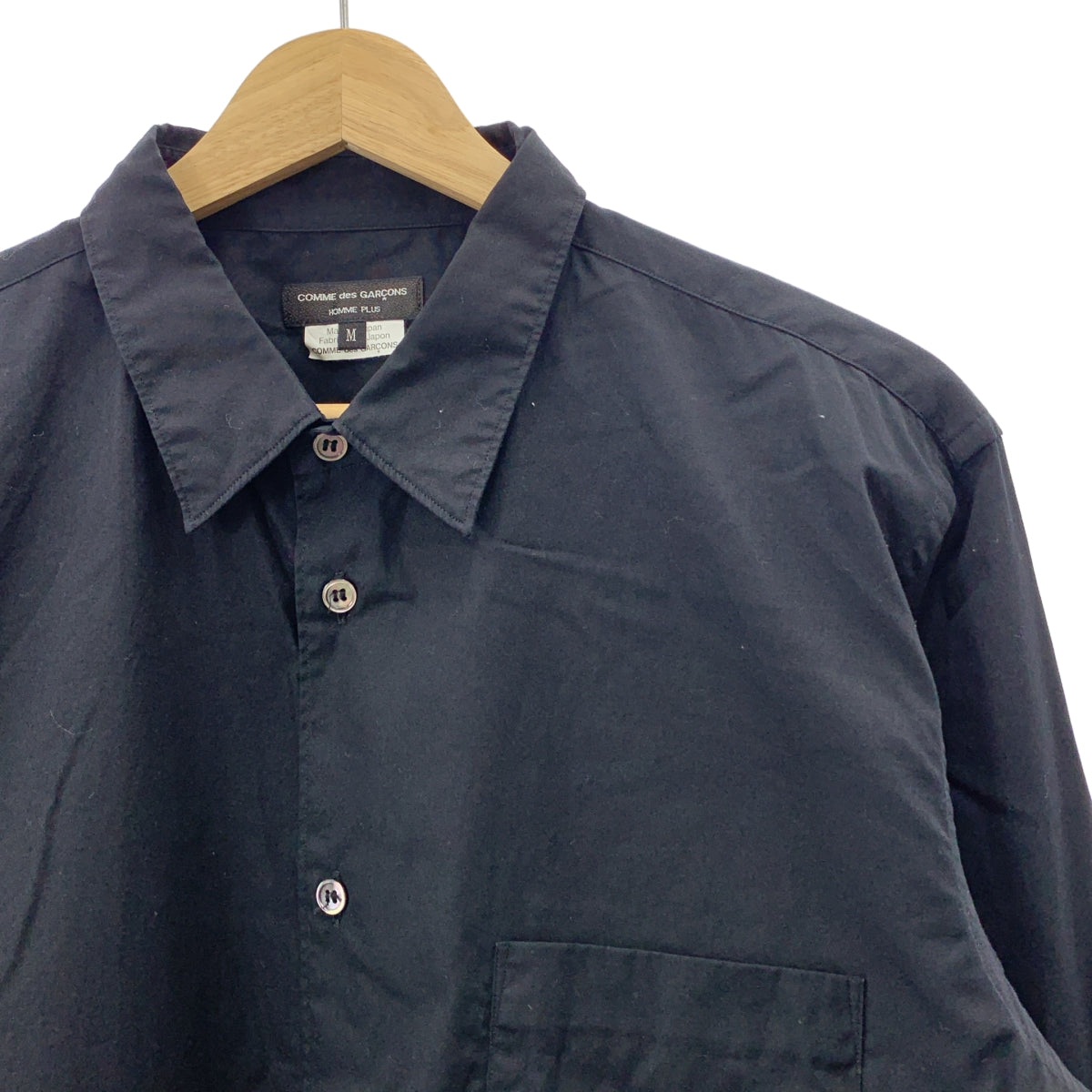 COMME des GARCONS HOMME PLUS / コムデギャルソンオムプリュス | 2016SS | コットン 変形カット シャツ | M | ブラック | メンズ