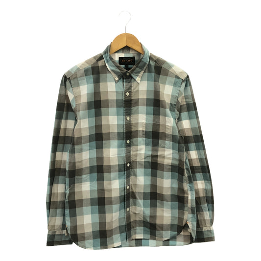 BEAMS PLUS | Block check button-down shirt | M | Blue | Men's