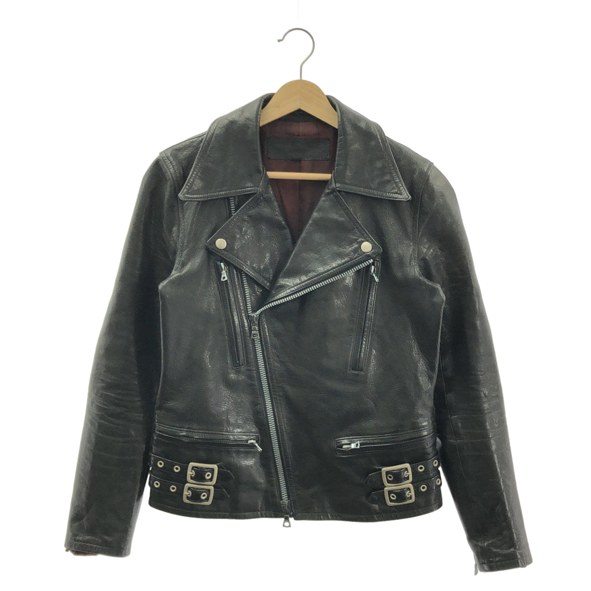 ISAMU KATAYAMA BACKLASH / イサムカタヤマバックラッシュ | × ROLL / ロール 羊革 ラムレザー バックエンブロイダリー ライダース ジャケット / 総裏地 | 1 | メンズ