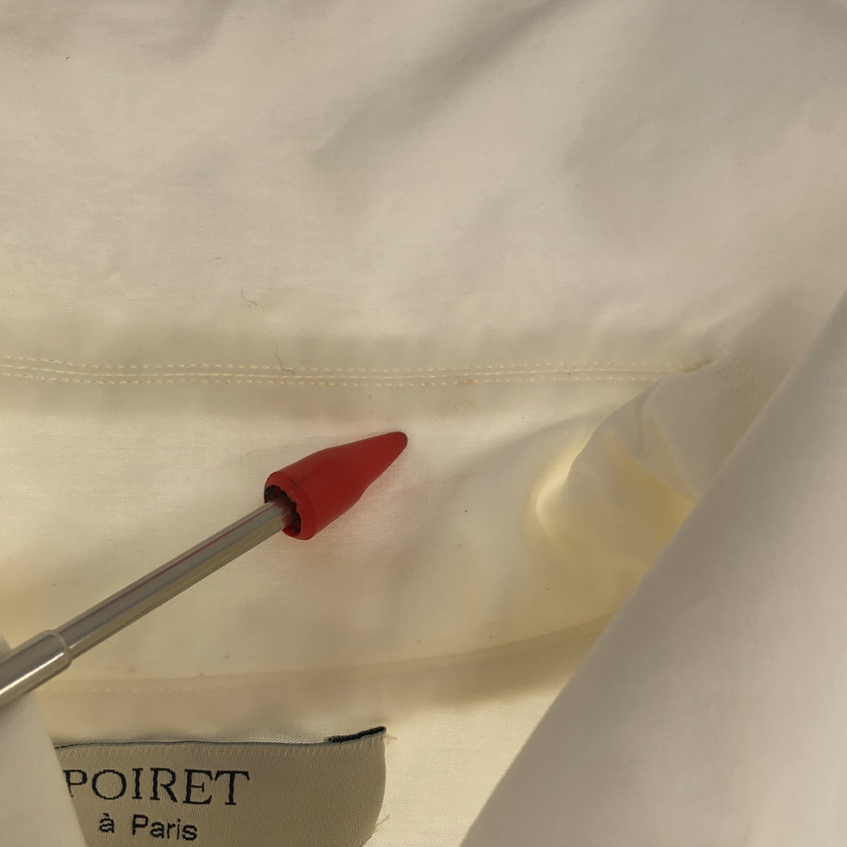 PAUL POIRET a Paris / ポール ポワレ | 2018AW | フロント スパンコール刺しゅう ロングシャツ | 36 | ホワイト | レディース