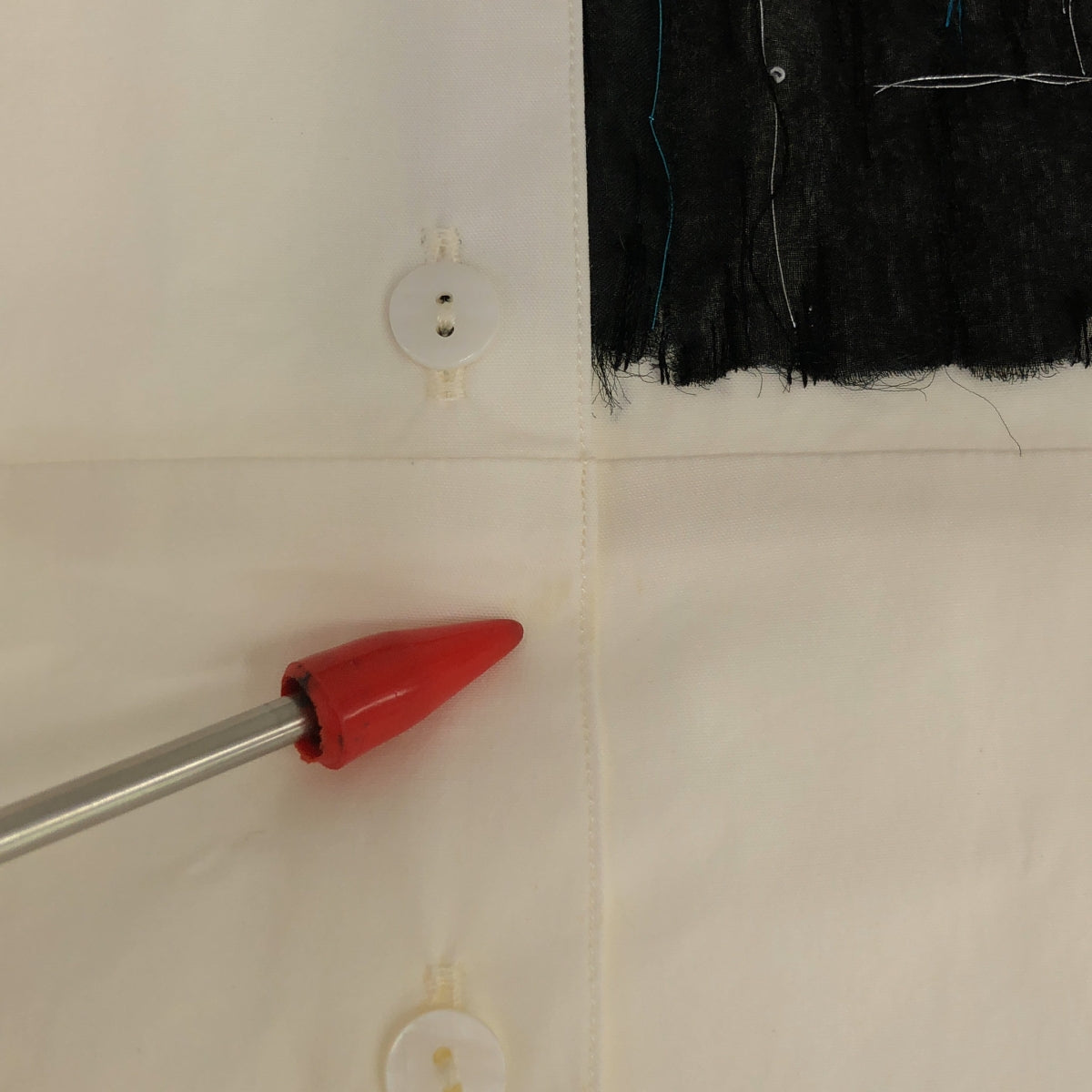 PAUL POIRET a Paris / ポール ポワレ | 2018AW | フロント スパンコール刺しゅう ロングシャツ | 36 | ホワイト | レディース