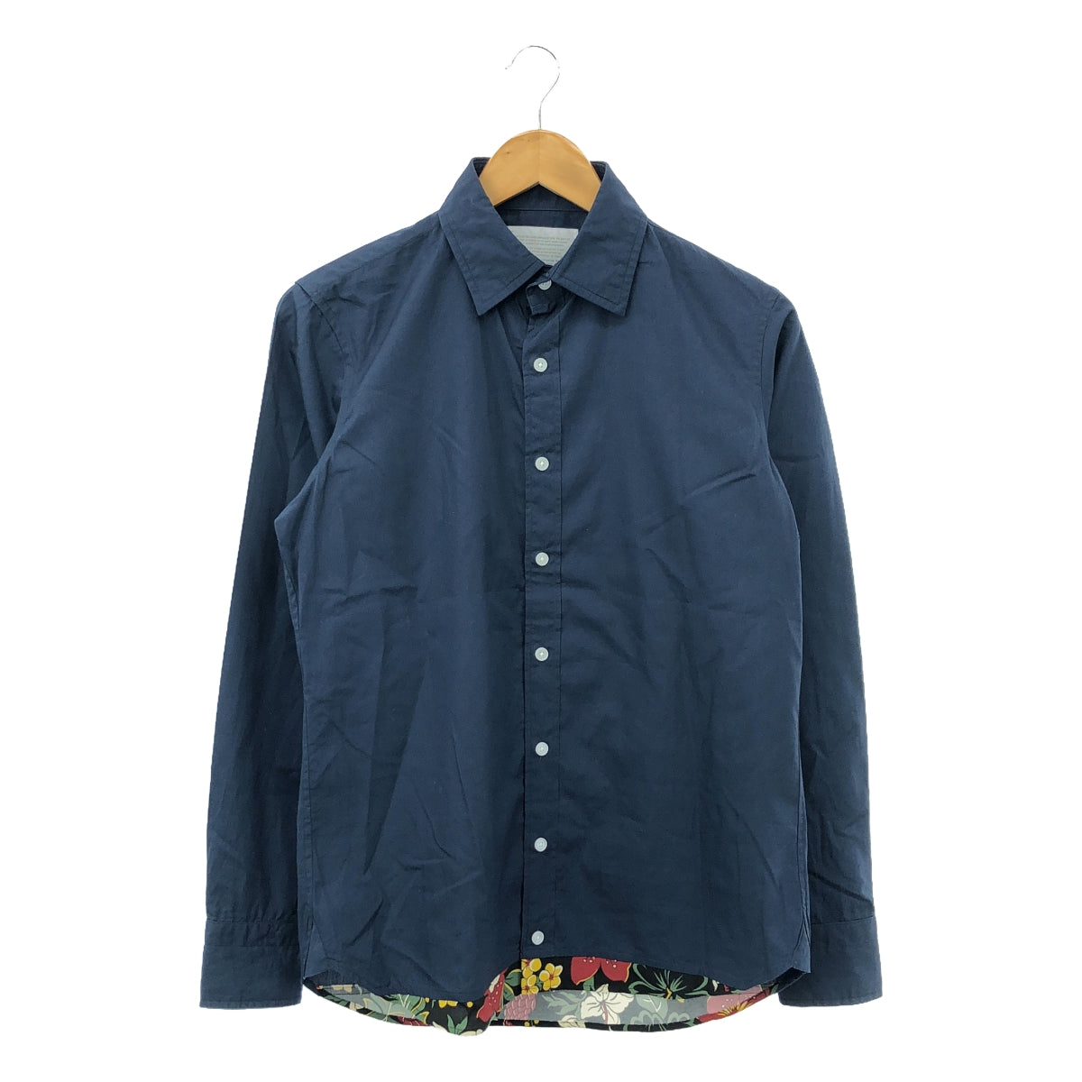 kolor / Color | Regular collar shirt with layered hem pattern | 1 | Navy | Men's