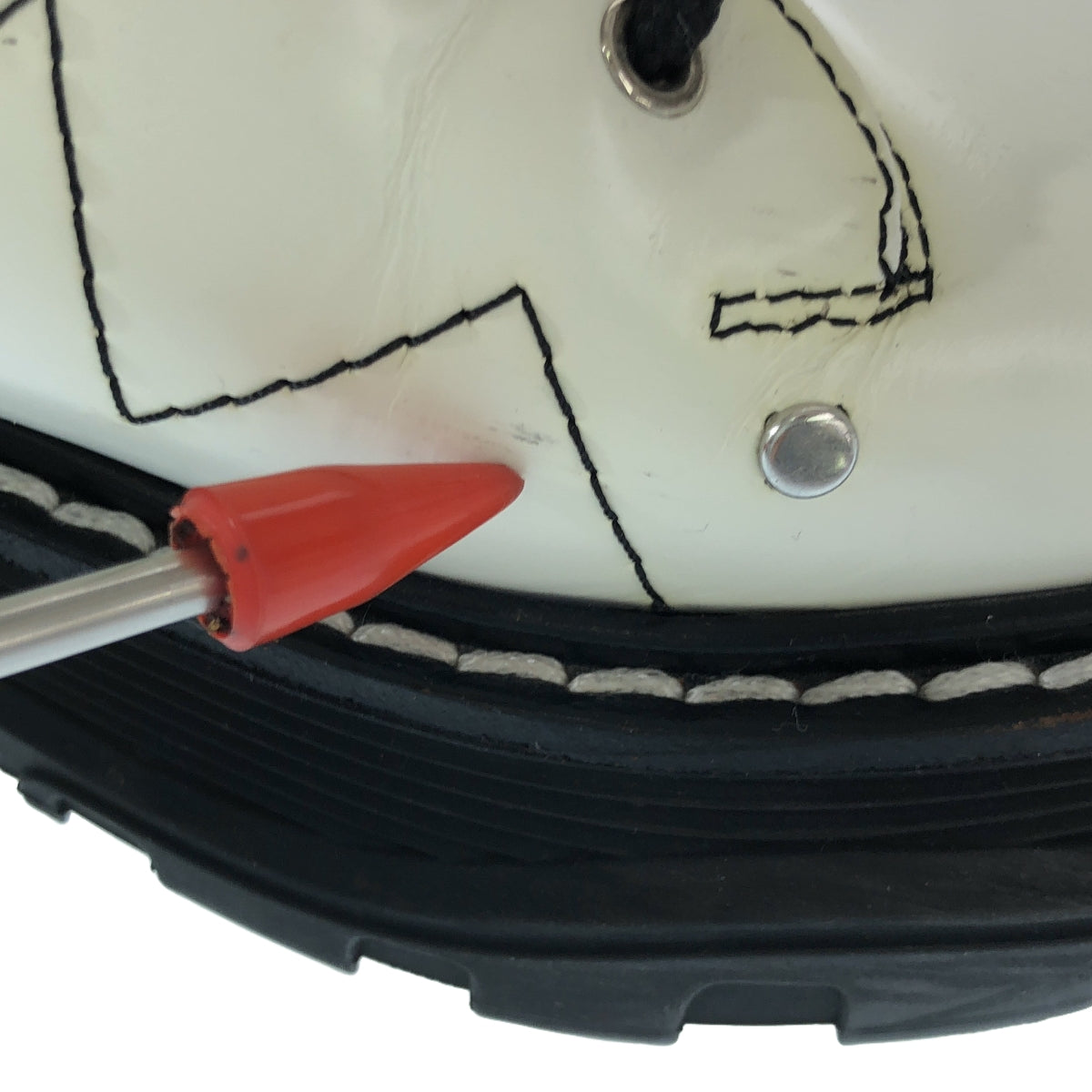 【美品】  ALEXANDER MCQUEEN / アレキサンダーマックイーン | レザー  レースアップ ショートブーツ | 36 | ホワイト/ブラック | レディース