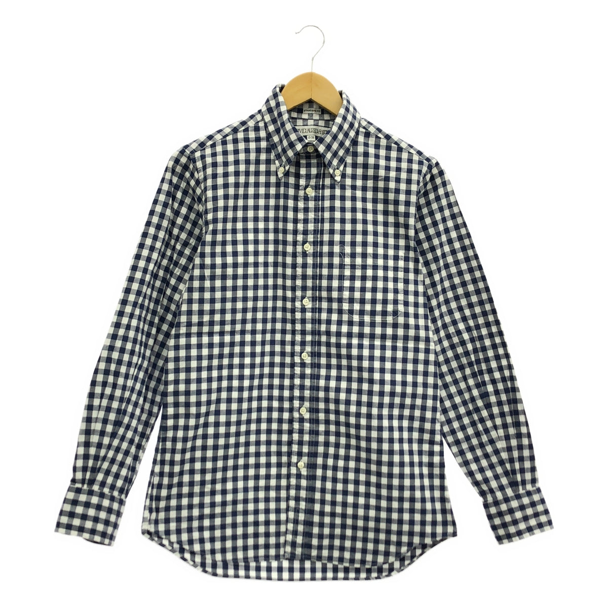 INDIVIDUALIZED SHIRTS | Cotton Gingham Check Shirt | 15-32 | Navy | Men's