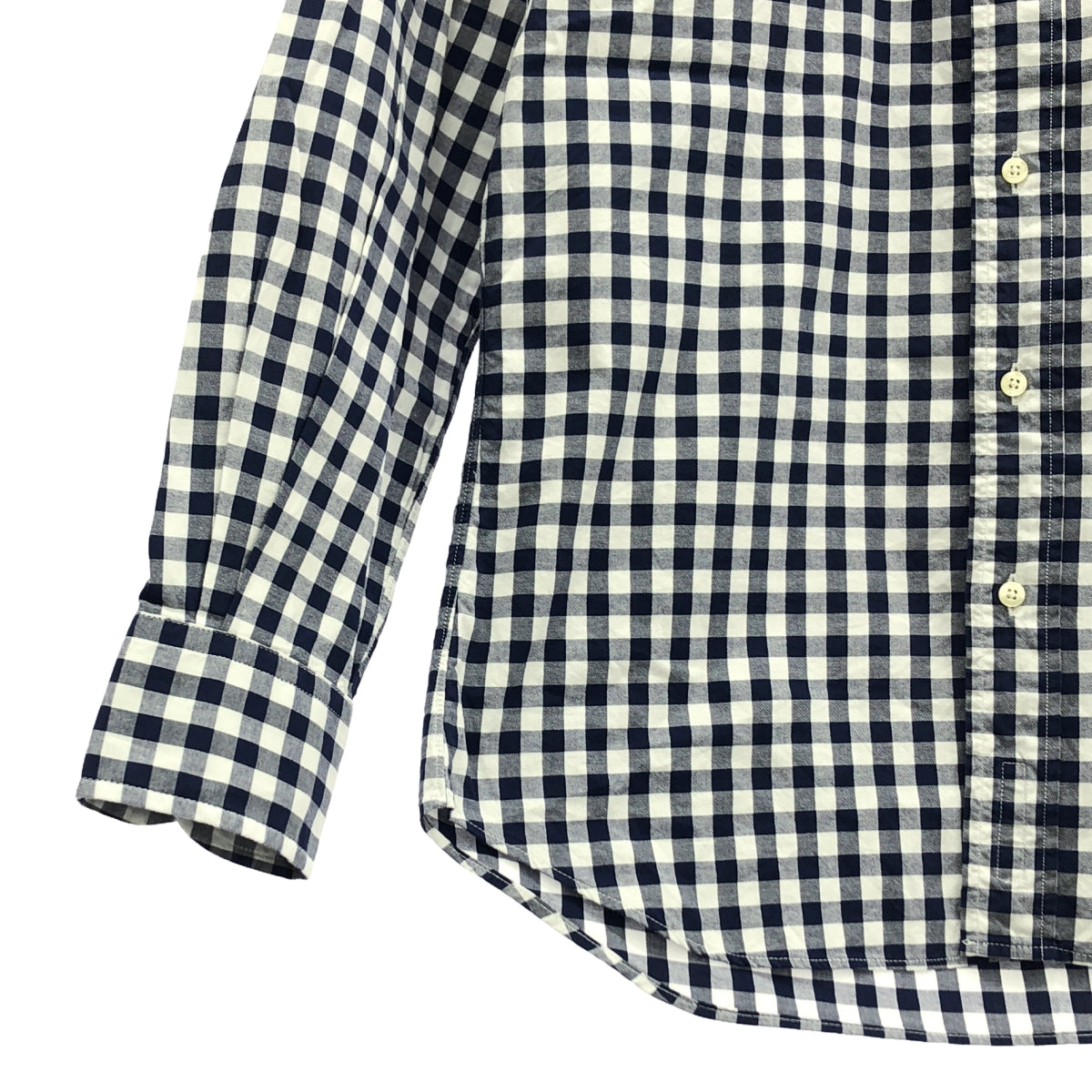 INDIVIDUALIZED SHIRTS | Cotton Gingham Check Shirt | 15-32 | Navy | Men's