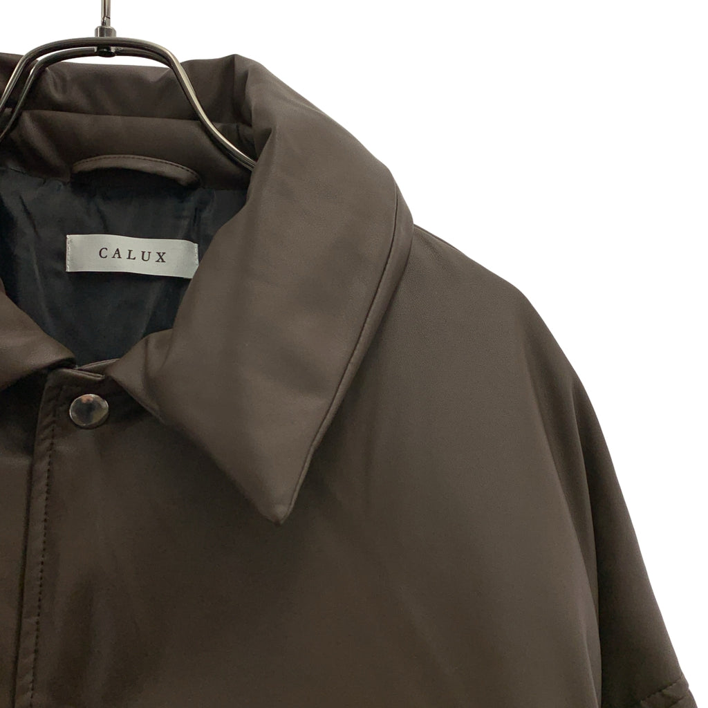 【美品】  CALUX / キャラクス | SHORT COACH JACKET ショート ダウンジャケット | F | ブラウン | レディース