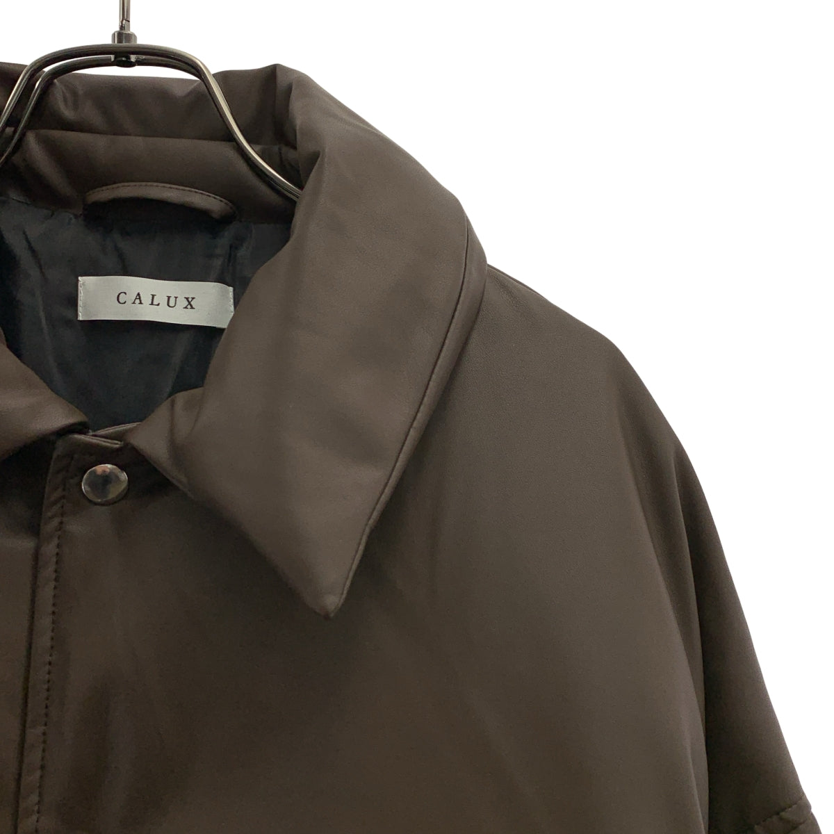 【美品】  CALUX / キャラクス | SHORT COACH JACKET ショート ダウンジャケット | F | ブラウン | レディース