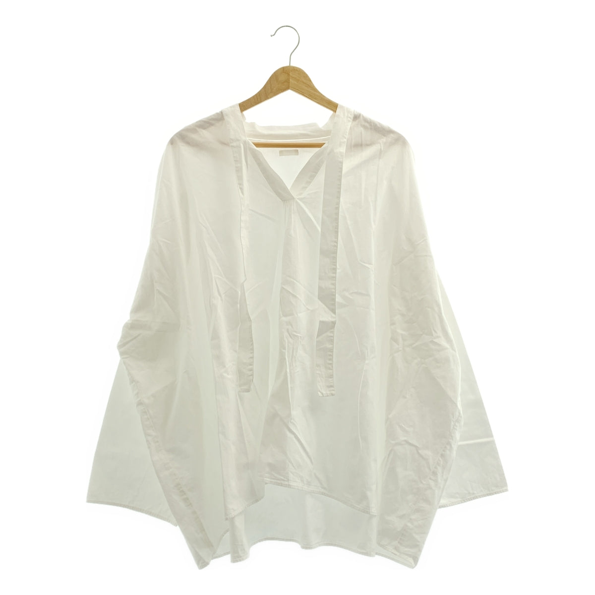 SEEALL | 棉質超大褶皺襯衫 | S 碼 | 白色 | 女款
