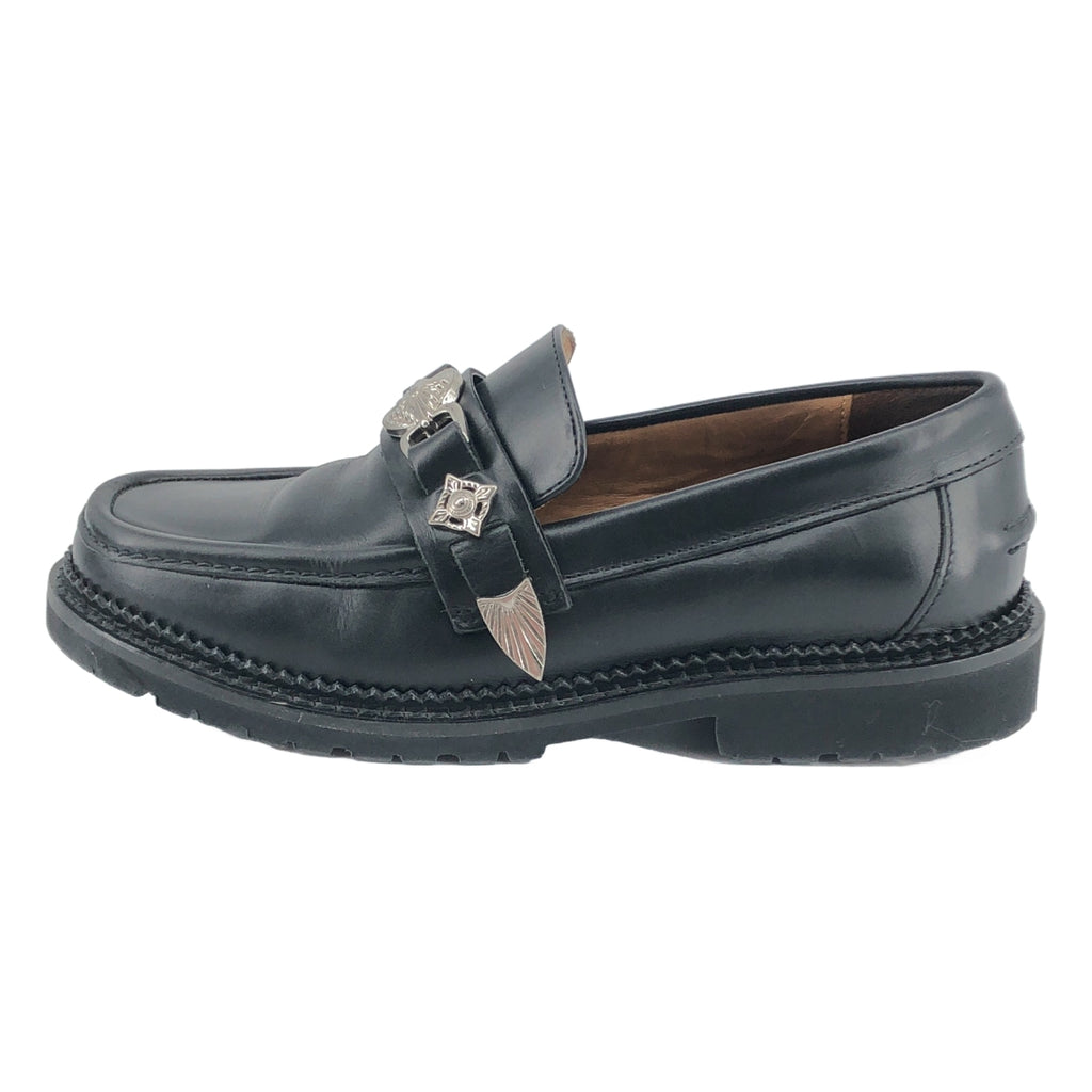 TOGA PULLA / 토가 풀라 | 메탈 레더 로퍼 / 비브람솔 | 38 | 블랙 | 여성