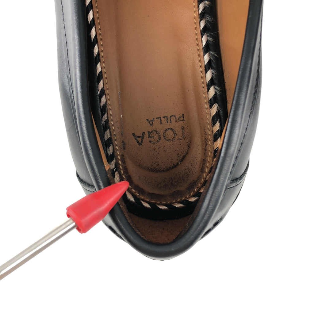 TOGA PULLA / 토가 풀라 | 메탈 레더 로퍼 / 비브람솔 | 38 | 블랙 | 여성