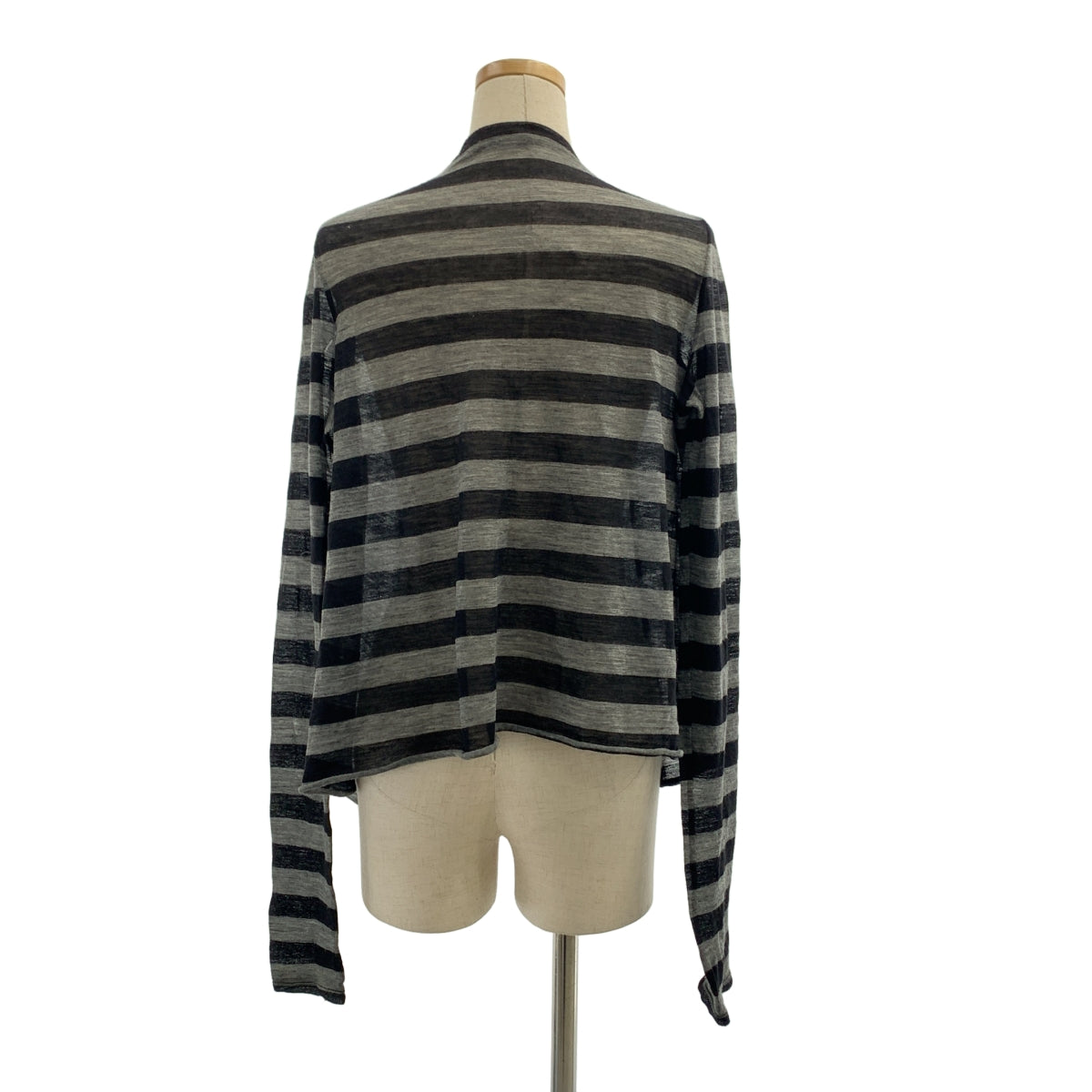 HELMUT LANG / ヘルムートラング | ボーダー 変形 ボタンレス カーディガン |