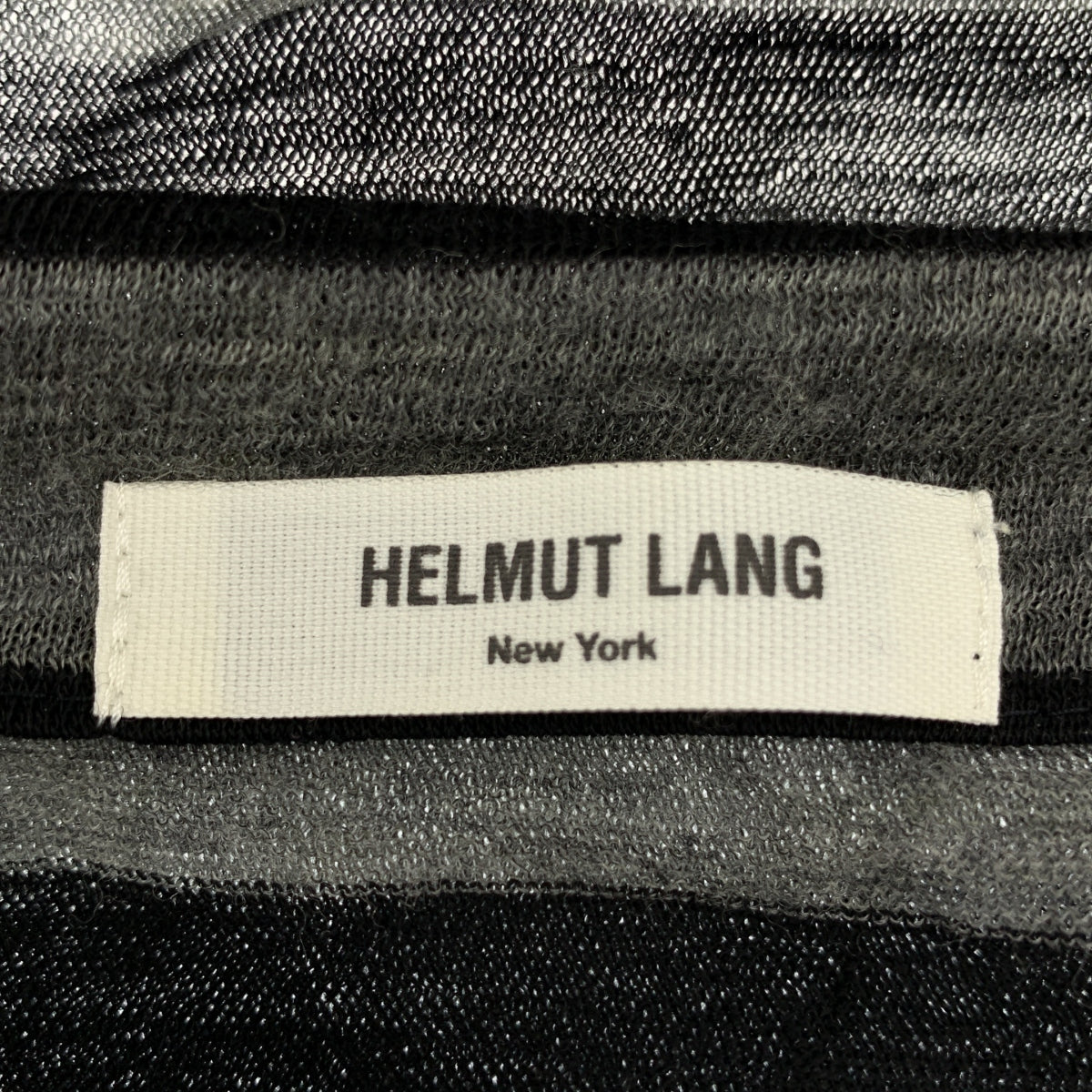 HELMUT LANG / ヘルムートラング | ボーダー 変形 ボタンレス カーディガン |