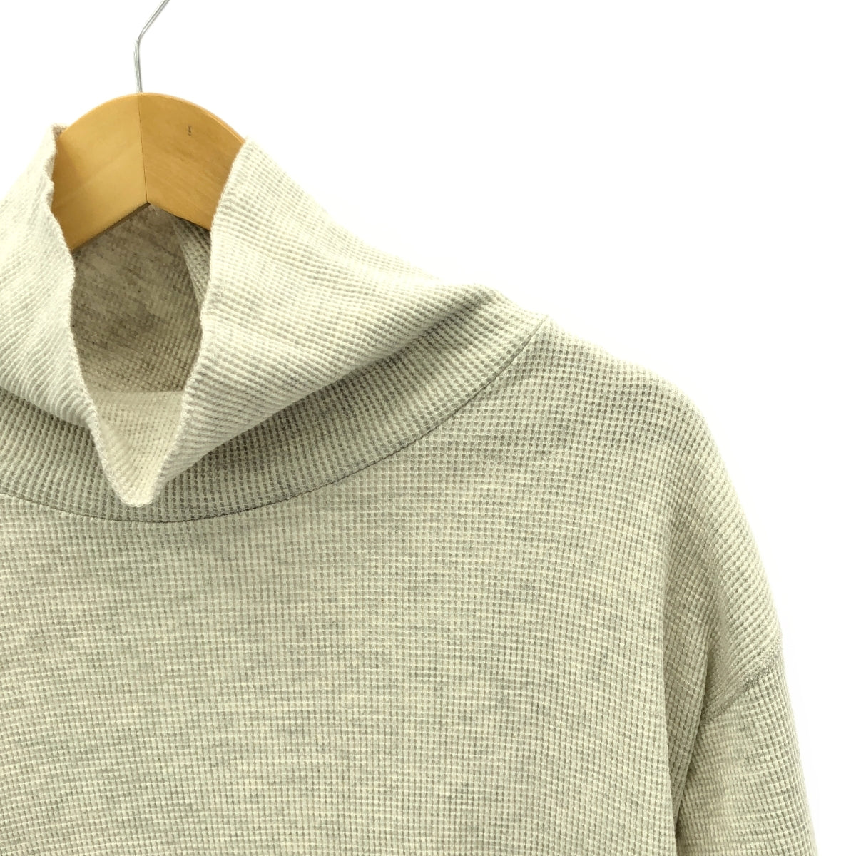 ANCELLM / アンセルム | 2023AW | DAMAGE WAFFLE CREW HI-NECK LS T-SHIRT / ダメージ加工 ワッフル カットソー | 3 | ライトグレー系 | メンズ