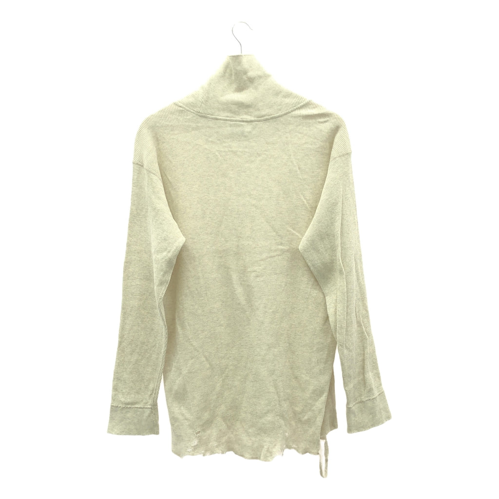 ANCELLM / アンセルム | 2023AW | DAMAGE WAFFLE CREW HI-NECK LS T-SHIRT / ダメージ加工 ワッフル カットソー | 3 | ライトグレー系 | メンズ