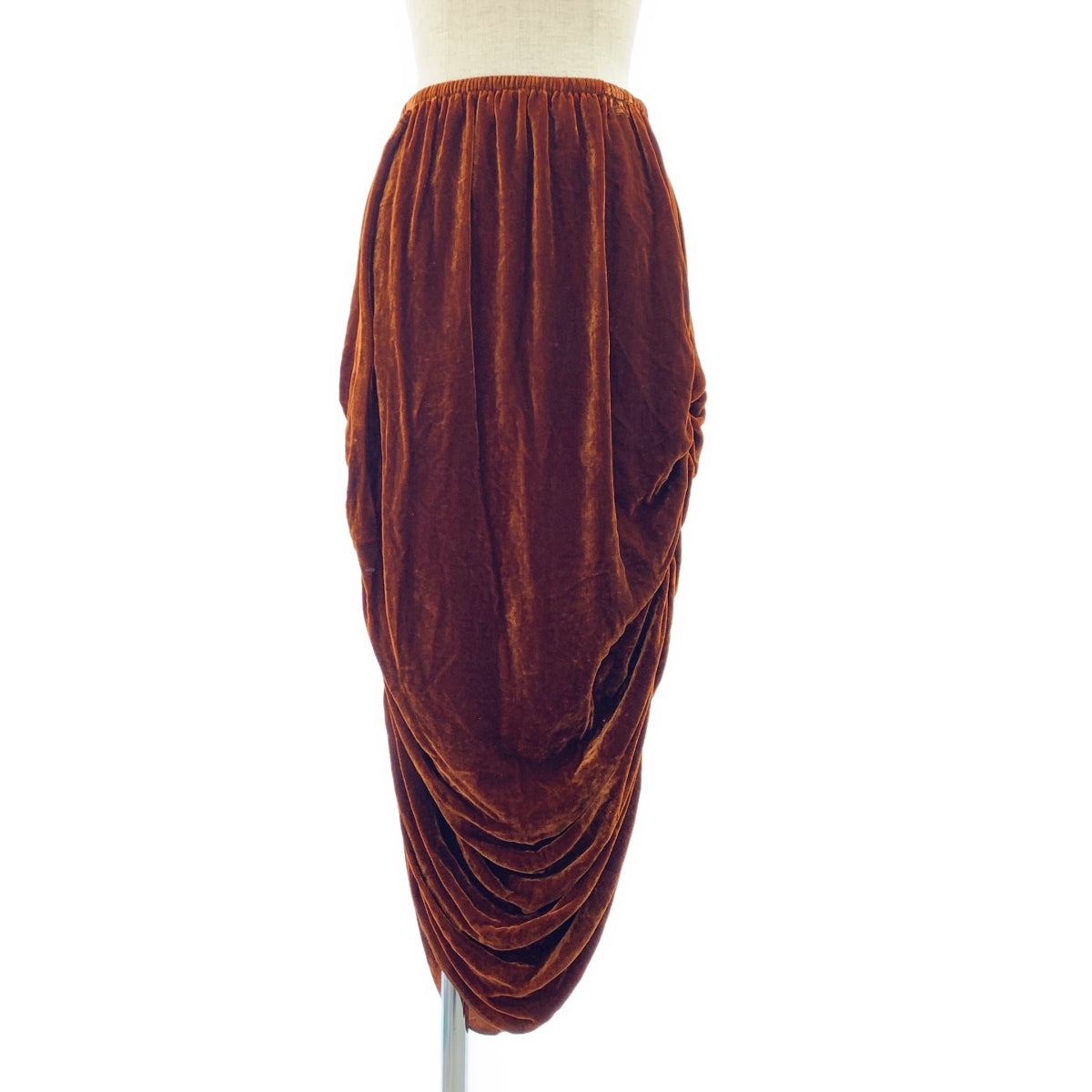 BASErange / ベースレンジ | ビスコース シルク ギャザー イージー ロングスカート | S | ブラウン | レディース