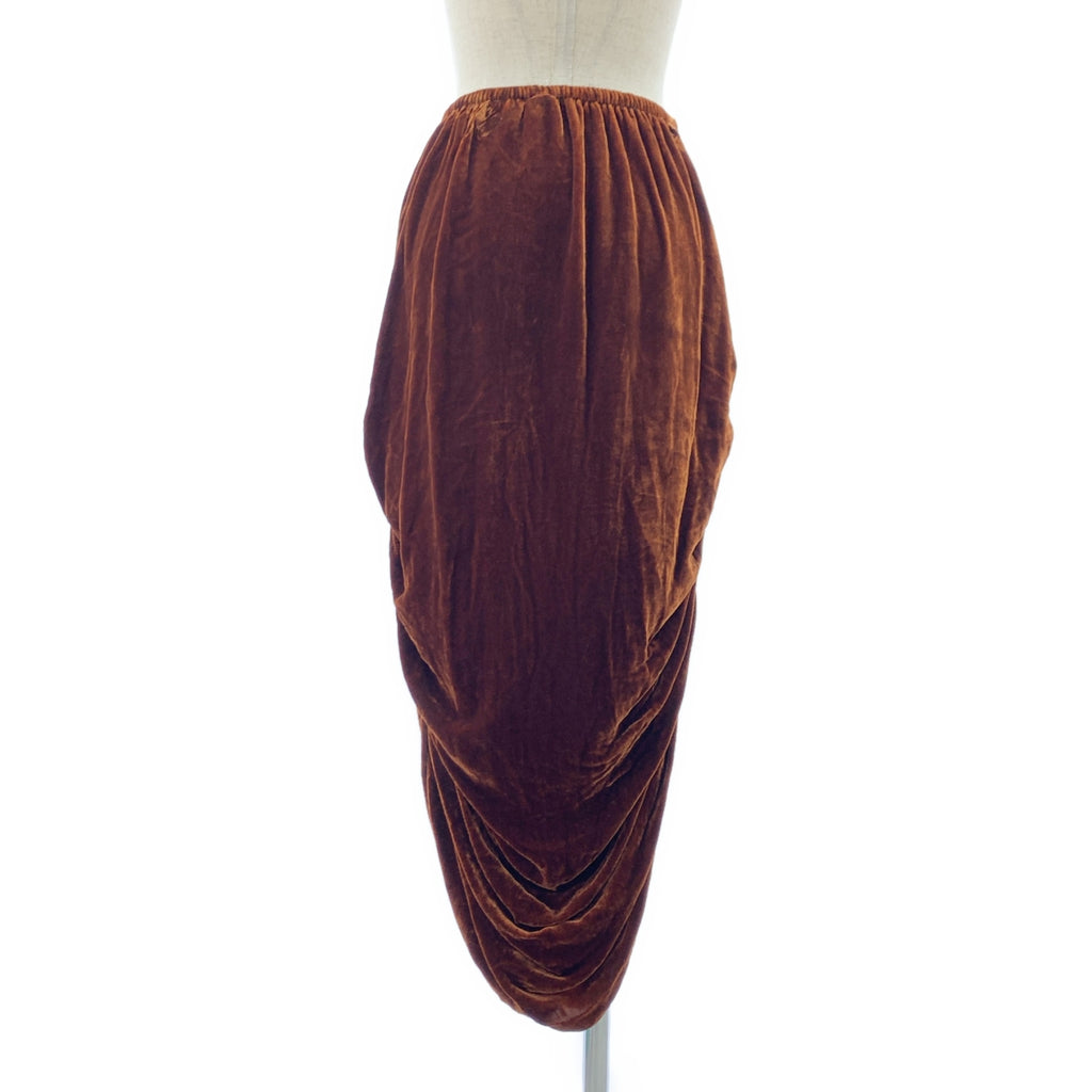 BASErange / ベースレンジ | ビスコース シルク ギャザー イージー ロングスカート | S | ブラウン | レディース