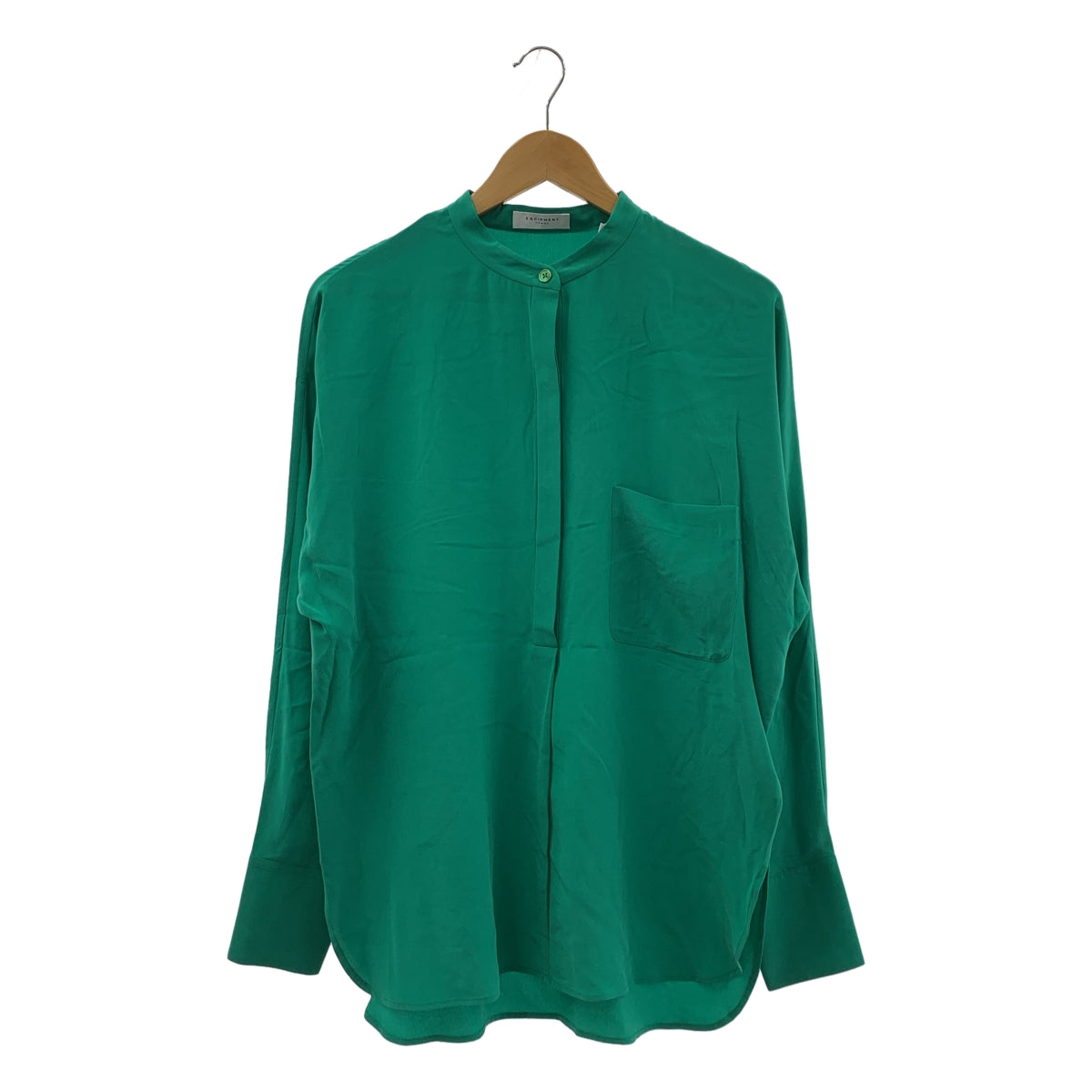 EQUIPMENT | 100% 絲質標誌連結前開襟襯衫 | M 碼 | 女款