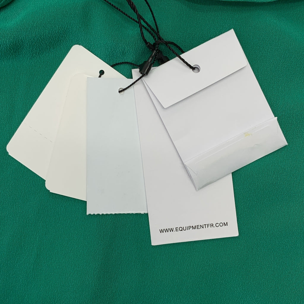 EQUIPMENT | 100% 絲質標誌連結前開襟襯衫 | M 碼 | 女款