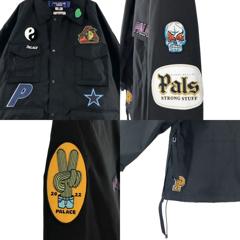 【美品】 JUNYA WATANABE MAN / 渡邊淳彌 | 2024SS | ×PALACE / 聯名款 雙品牌標誌貼飾夾克 | XS | 黑色 | 男士