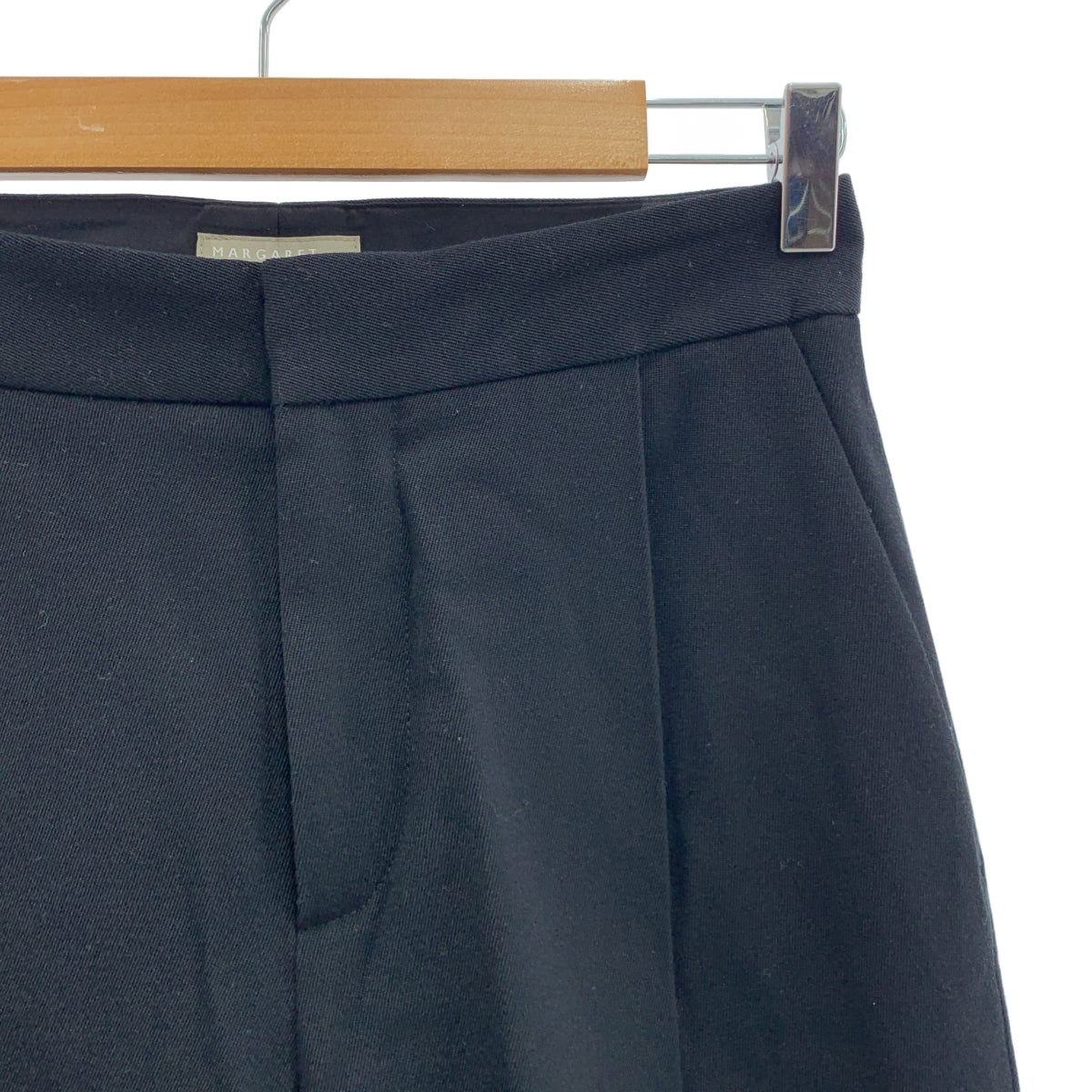 MARGARET HOWELL / マーガレットハウエル | ウール タック ワイド パンツ | 2 | レディース