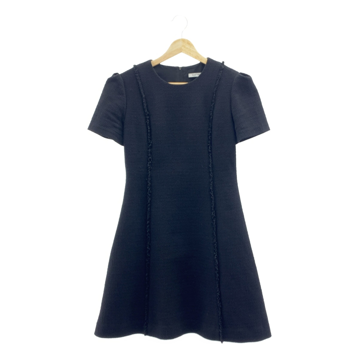 [狀況極佳] FOXEY NEW YORK | Yvette 棉質粗花呢洋裝 | 尺寸 38 | 黑色 | 女款