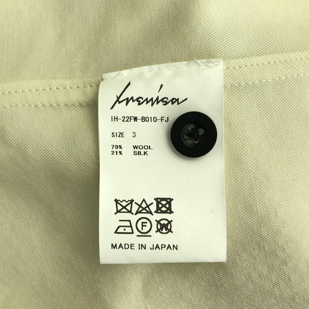 IRENISA | 2022秋冬系列 | 胸前口袋襯衫，羊毛和絲質混紡，長袖 | 尺寸 3 | 男士