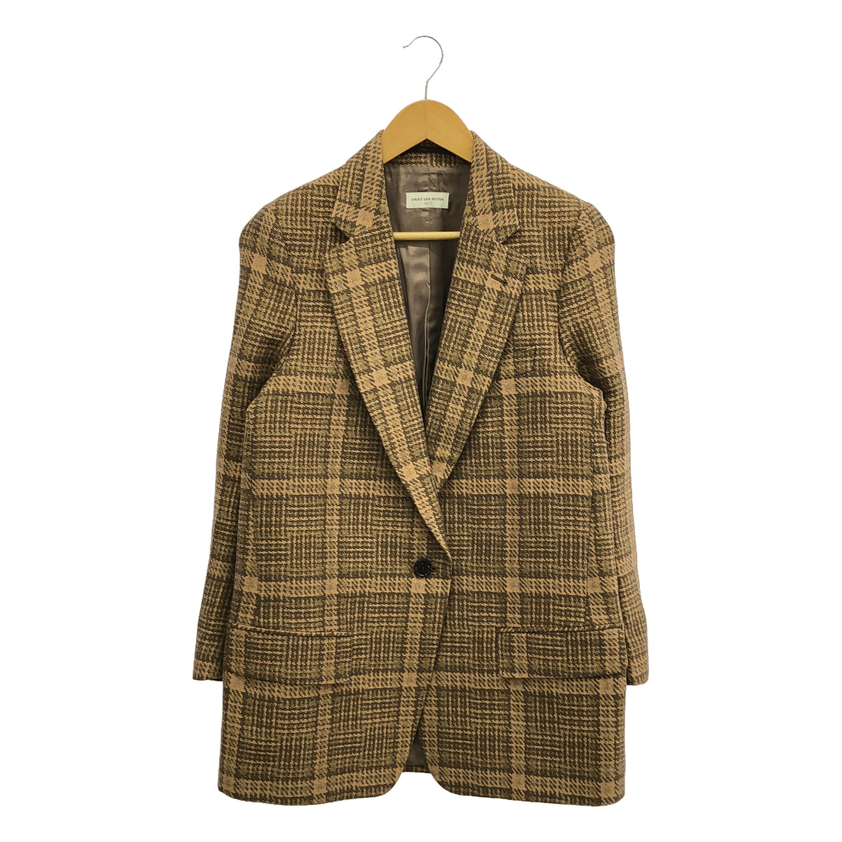 DRIES VAN NOTEN | Checked Tailored Jacket | Size 34 | Women's