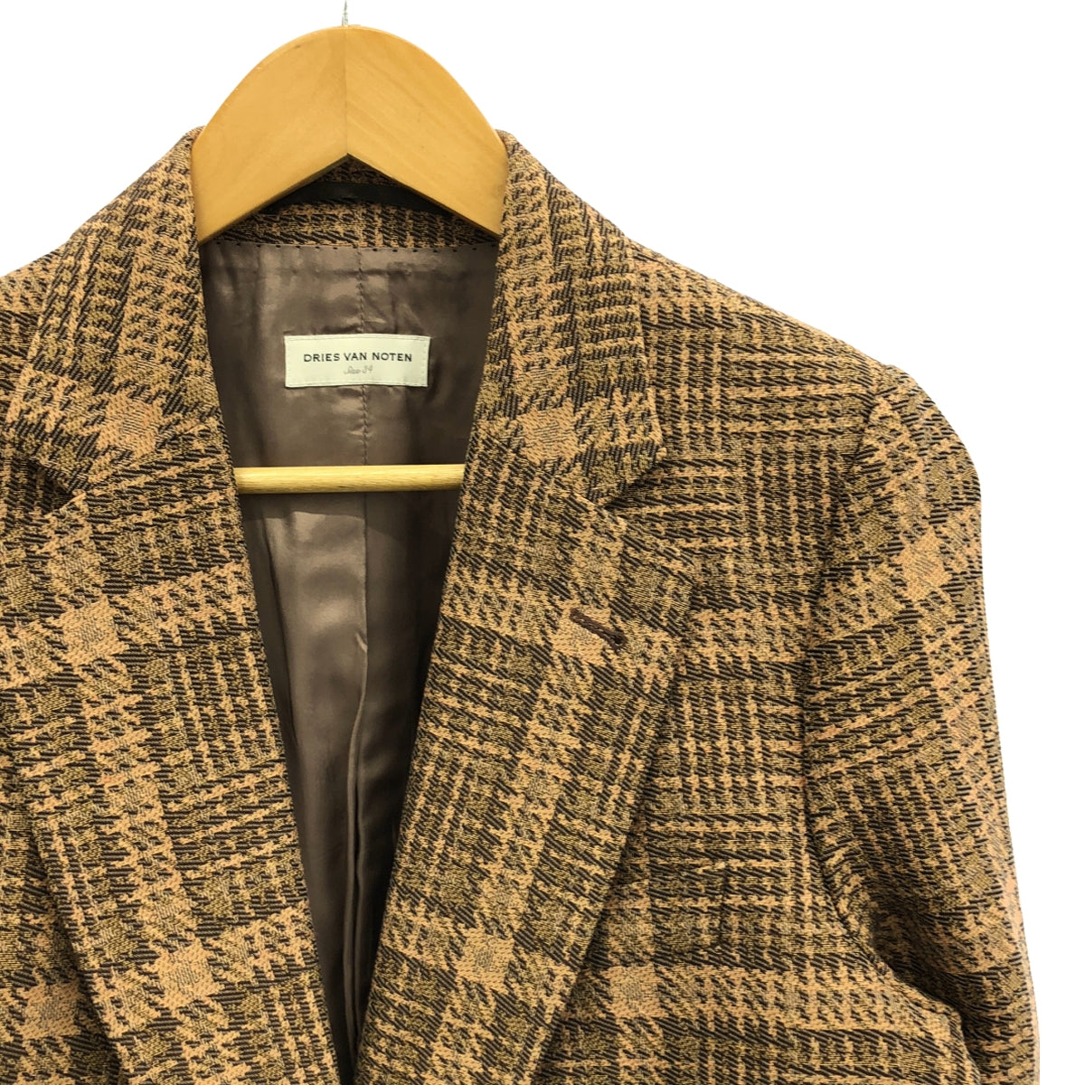 DRIES VAN NOTEN | Checked Tailored Jacket | Size 34 | Women's