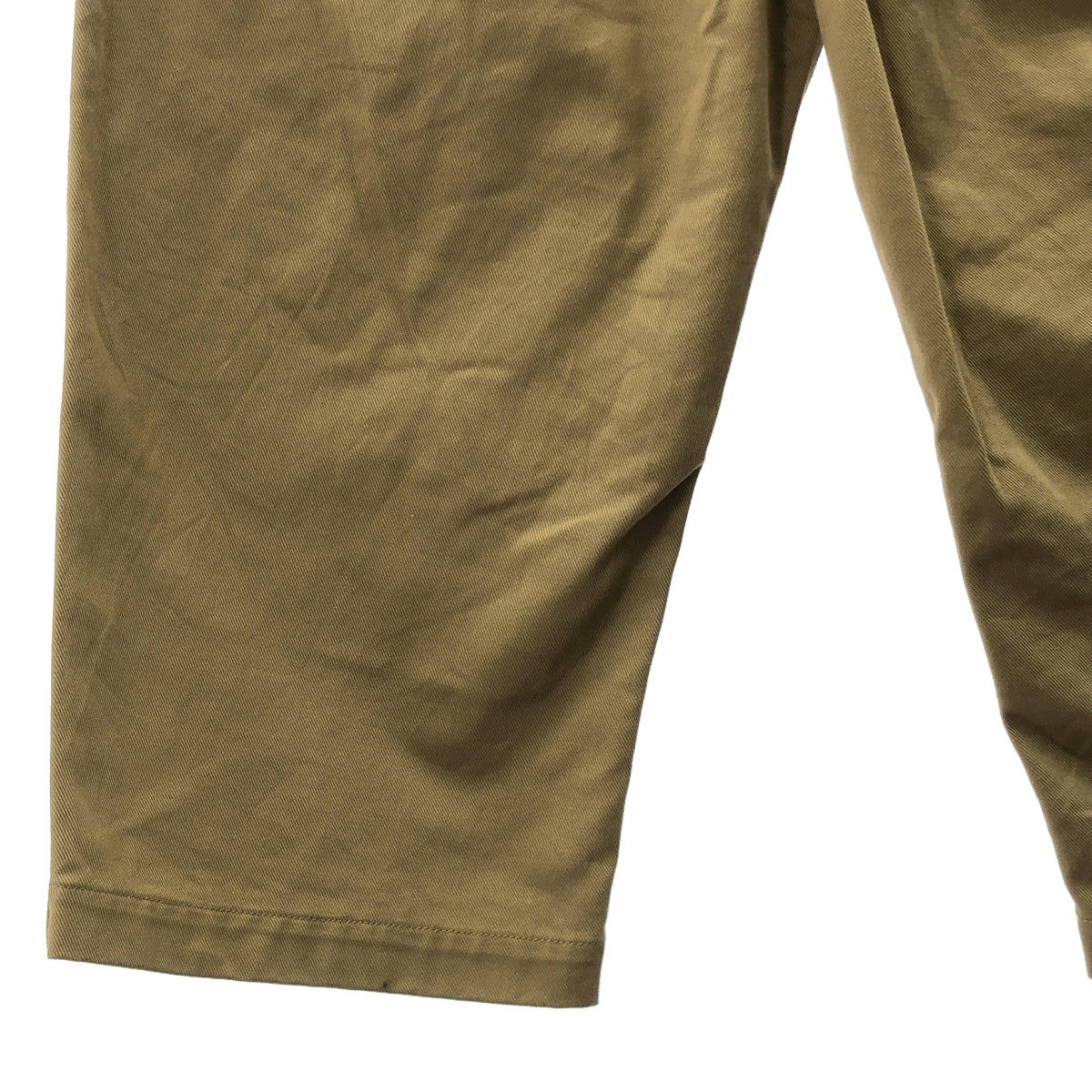 COMME des GARÇONS HOMME | 2022 秋冬 | 抽繩雙褶斜紋棉質闊腿褲 | M碼 | 米色 | 男款