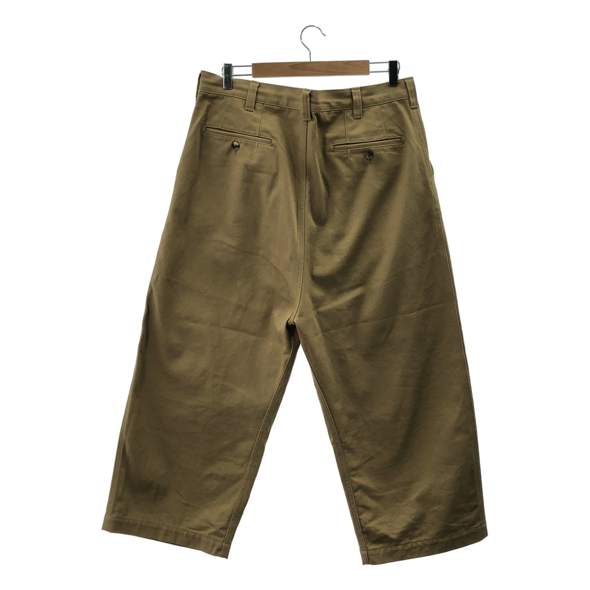 COMME des GARÇONS HOMME | 2022 秋冬 | 抽繩雙褶斜紋棉質闊腿褲 | M碼 | 米色 | 男款