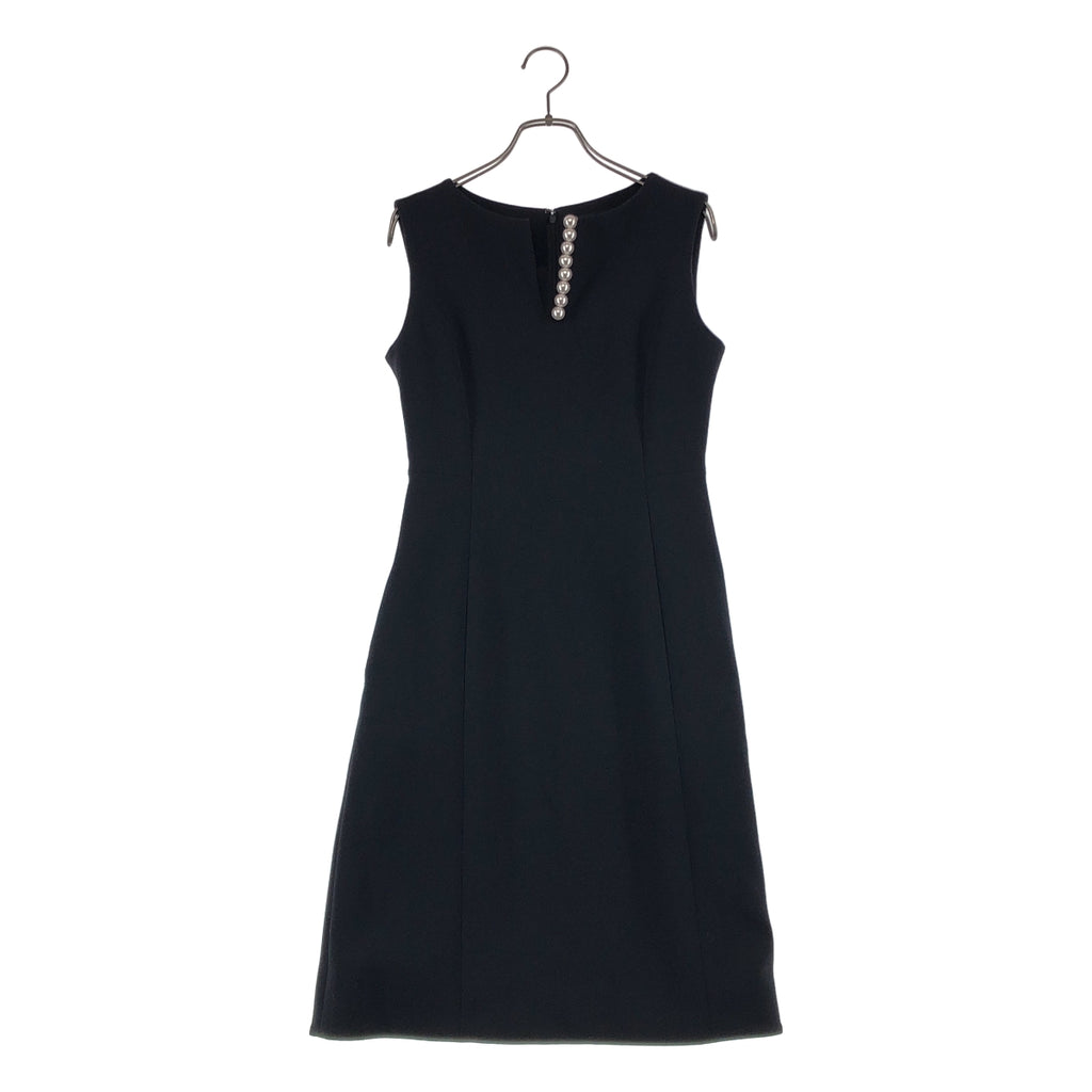 YOKO CHAN | 珍珠裝飾後拉鍊連身裙 / 全襯裡 | 尺寸 38 | 女裝