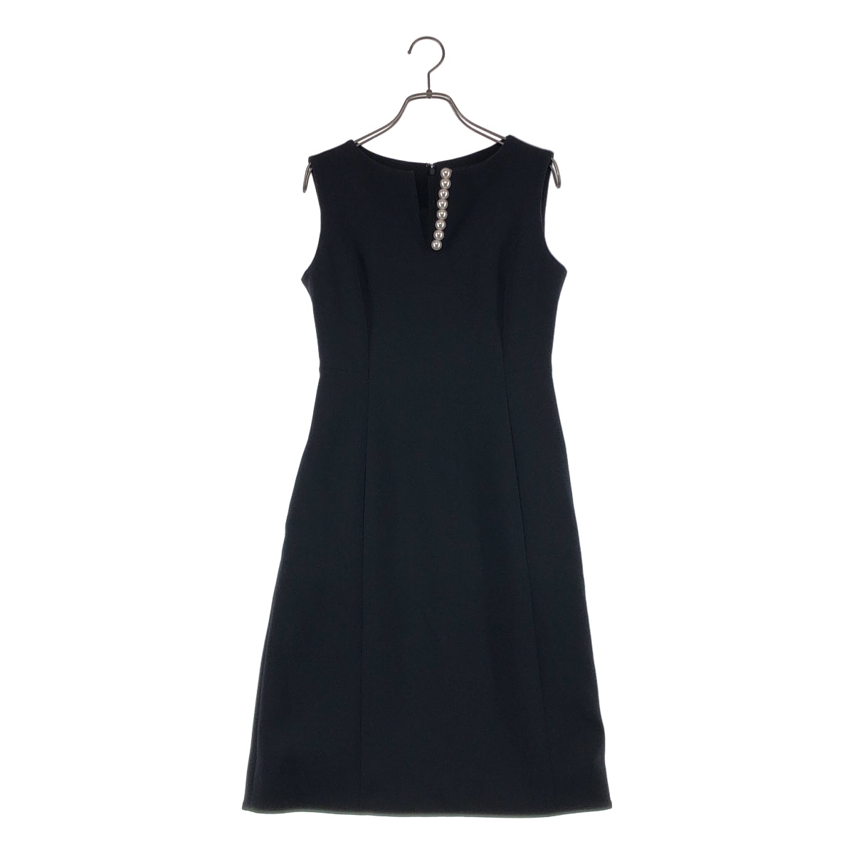 YOKO CHAN / ヨーコチャン | パール 装飾 バックジップ ドレス ワンピース / 総裏地 | 38 | レディース