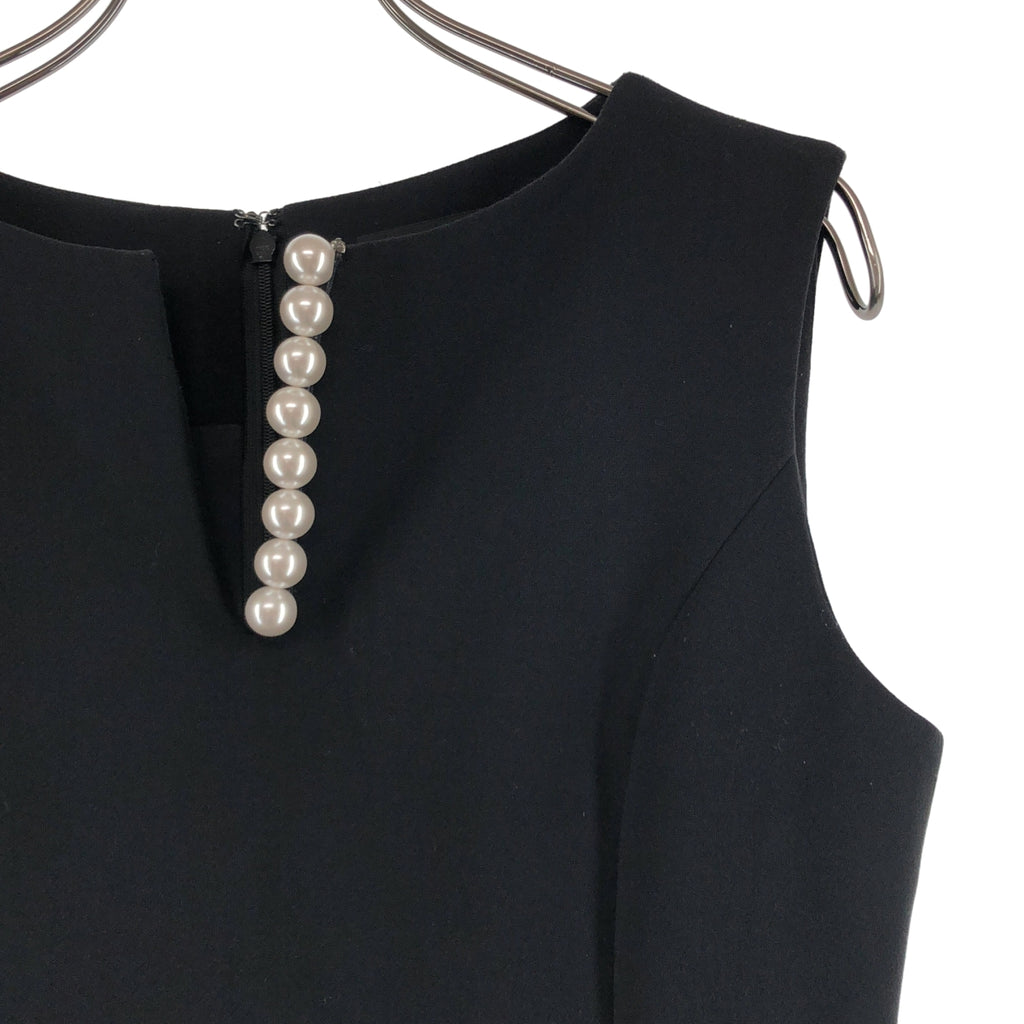 YOKO CHAN | 珍珠裝飾後拉鍊連身裙 / 全襯裡 | 尺寸 38 | 女裝