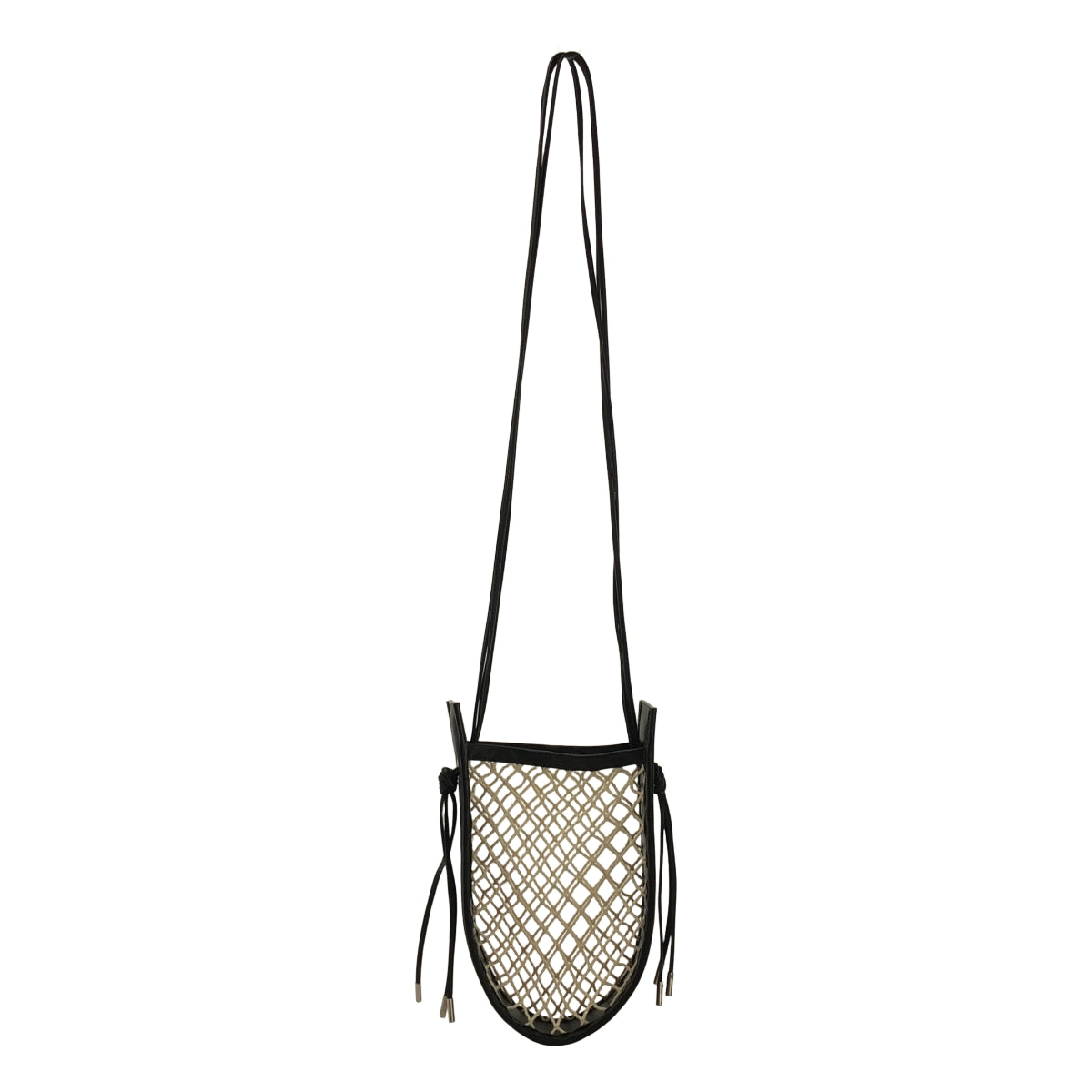 【미품】 IHNN / 인 | ID-BAG01 / 3 STRAP MARI BAG / 가죽 전환 메쉬 핸드백 | 블랙 / 베이지 | 여성