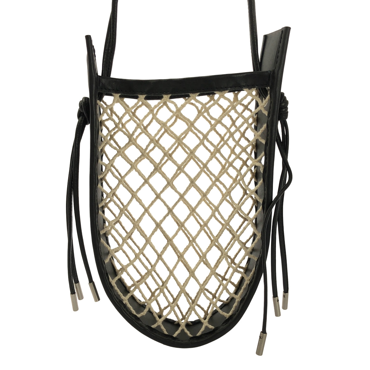 【미품】 IHNN / 인 | ID-BAG01 / 3 STRAP MARI BAG / 가죽 전환 메쉬 핸드백 | 블랙 / 베이지 | 여성