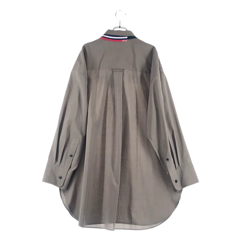 kolor / カラー | 2022SS | ロゴ付け襟・ネクタイドッキング プルオーバー ロングシャツ | 2 | レディース