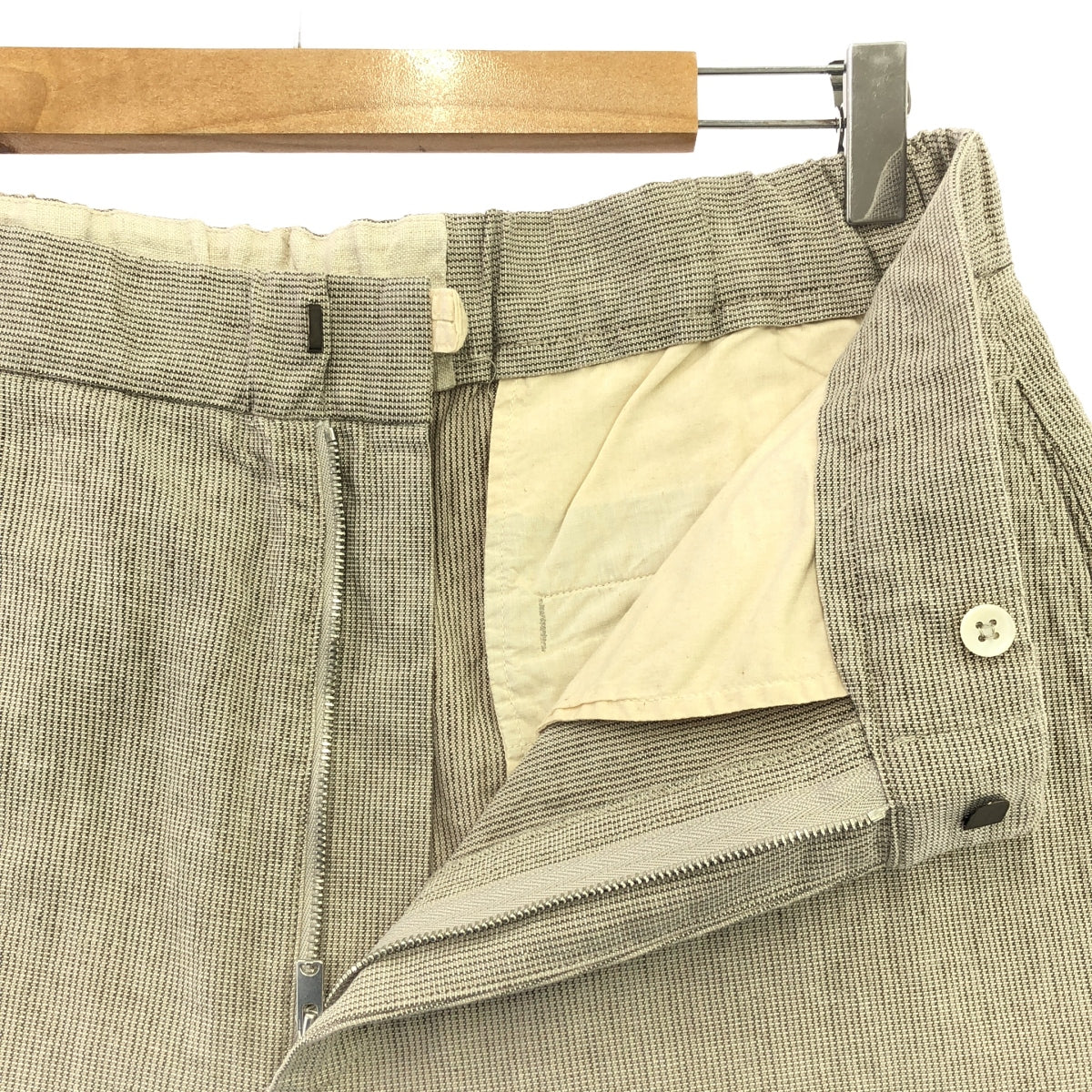 45r / Forty-Five R | Cotton linen tweed stretch easy wide pants | 4 | Gray | Men's