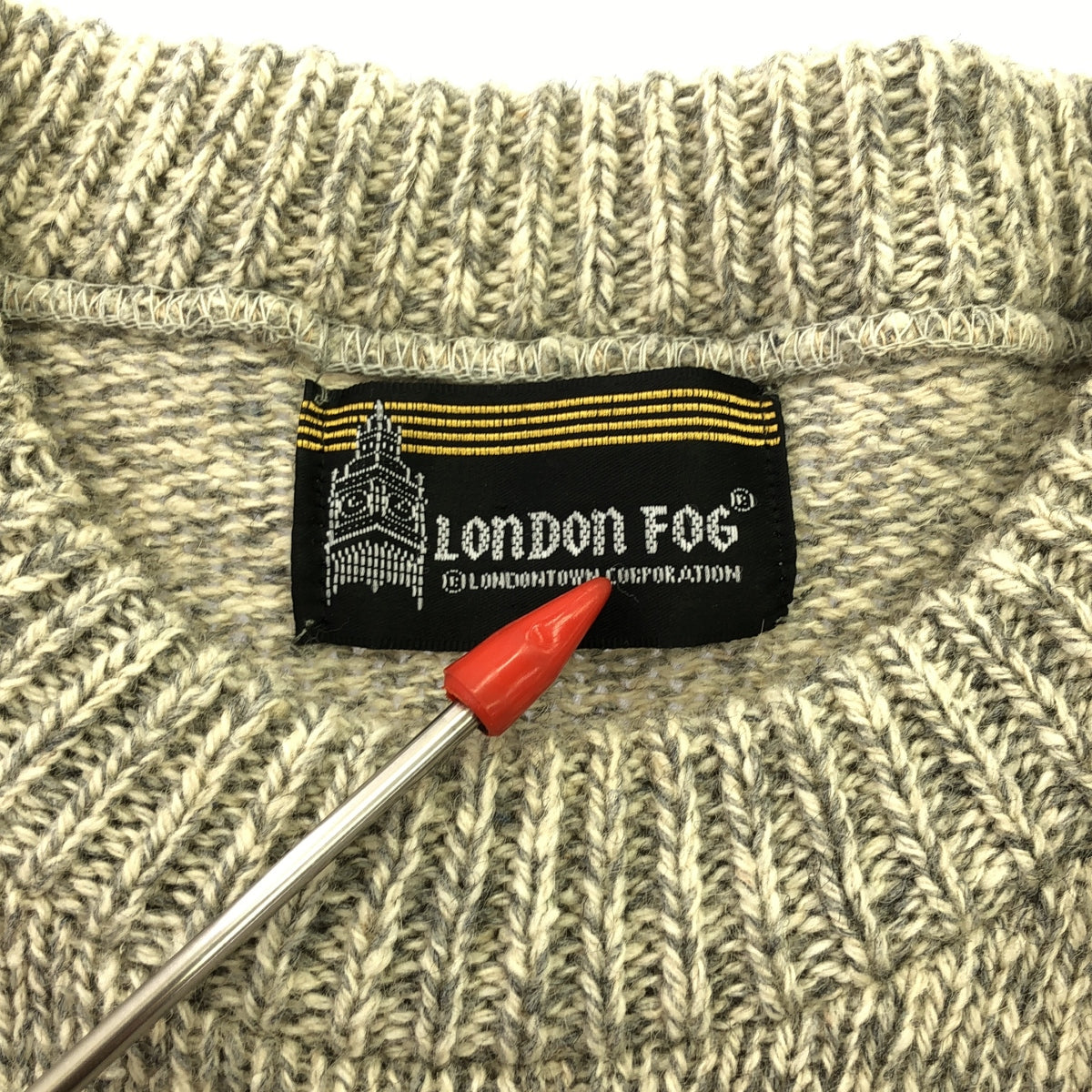 VINTAGE / ヴィンテージ古着 | 推定1990s～ London Fog / ミックスウール ニット プルオーバー | グレー系 | メンズ