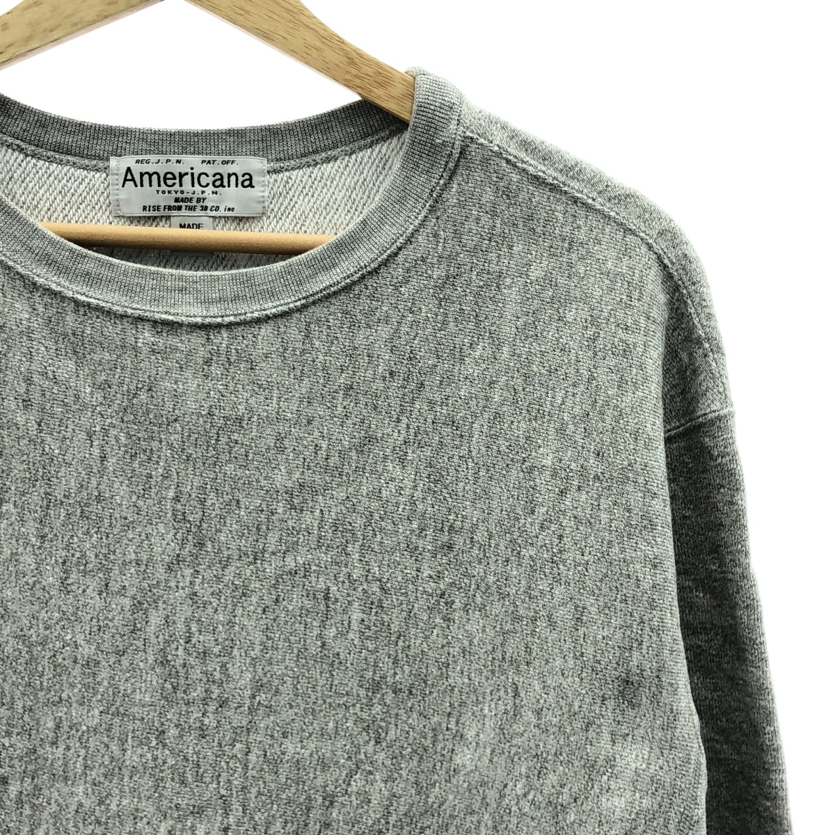 Americana / アメリカーナ | コットン  AMRON 刺しゅう スウェット | グレー | レディース