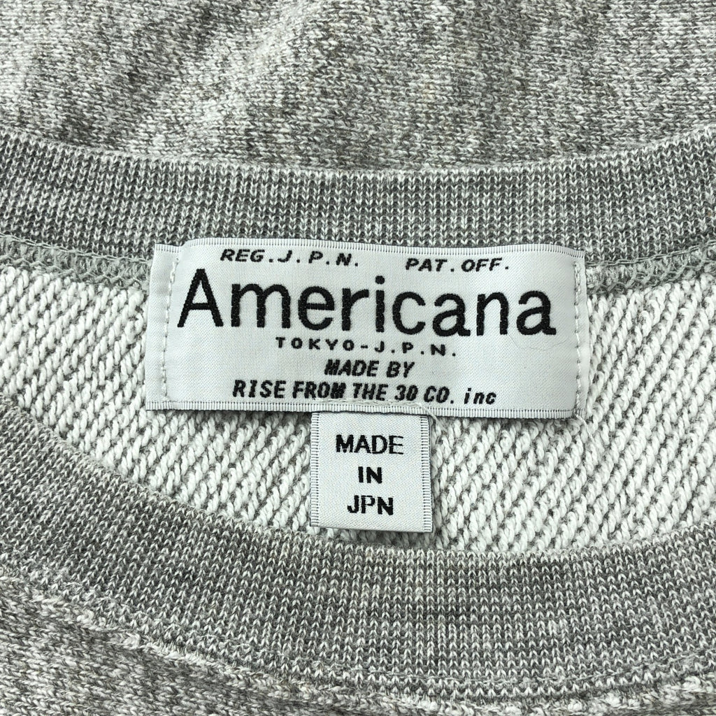 Americana / アメリカーナ | コットン  AMRON 刺しゅう スウェット | グレー | レディース