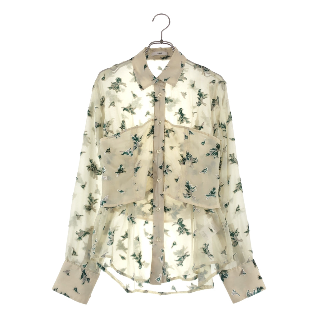 CLANE / クラネ | FLOWER OPAL BUSTIER SHIRTS フラワー シャツ | 1 | レディース