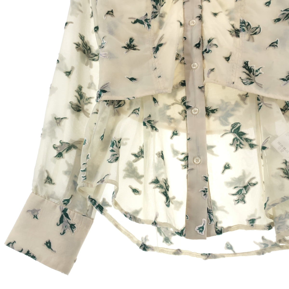 CLANE / クラネ | FLOWER OPAL BUSTIER SHIRTS フラワー シャツ | 1 | レディース