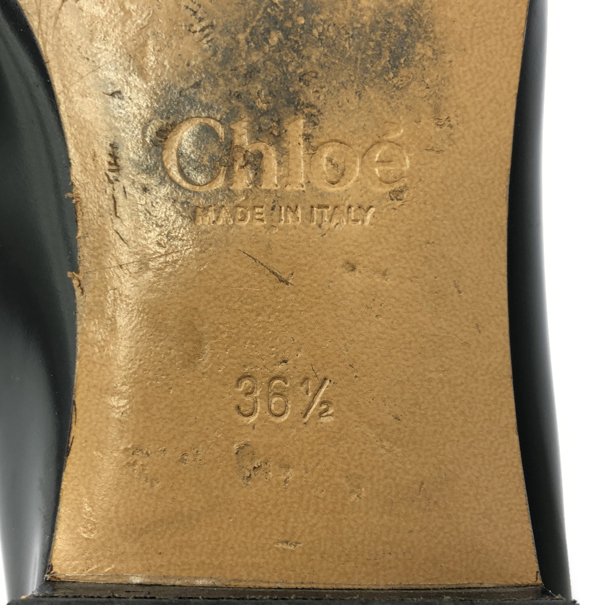 Chloe | C 標誌兩用平底高跟鞋 | CH32133A | 36 1/2 | 黑色/金色 | 女款